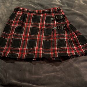 Plaid Red and Black Women's Skirt